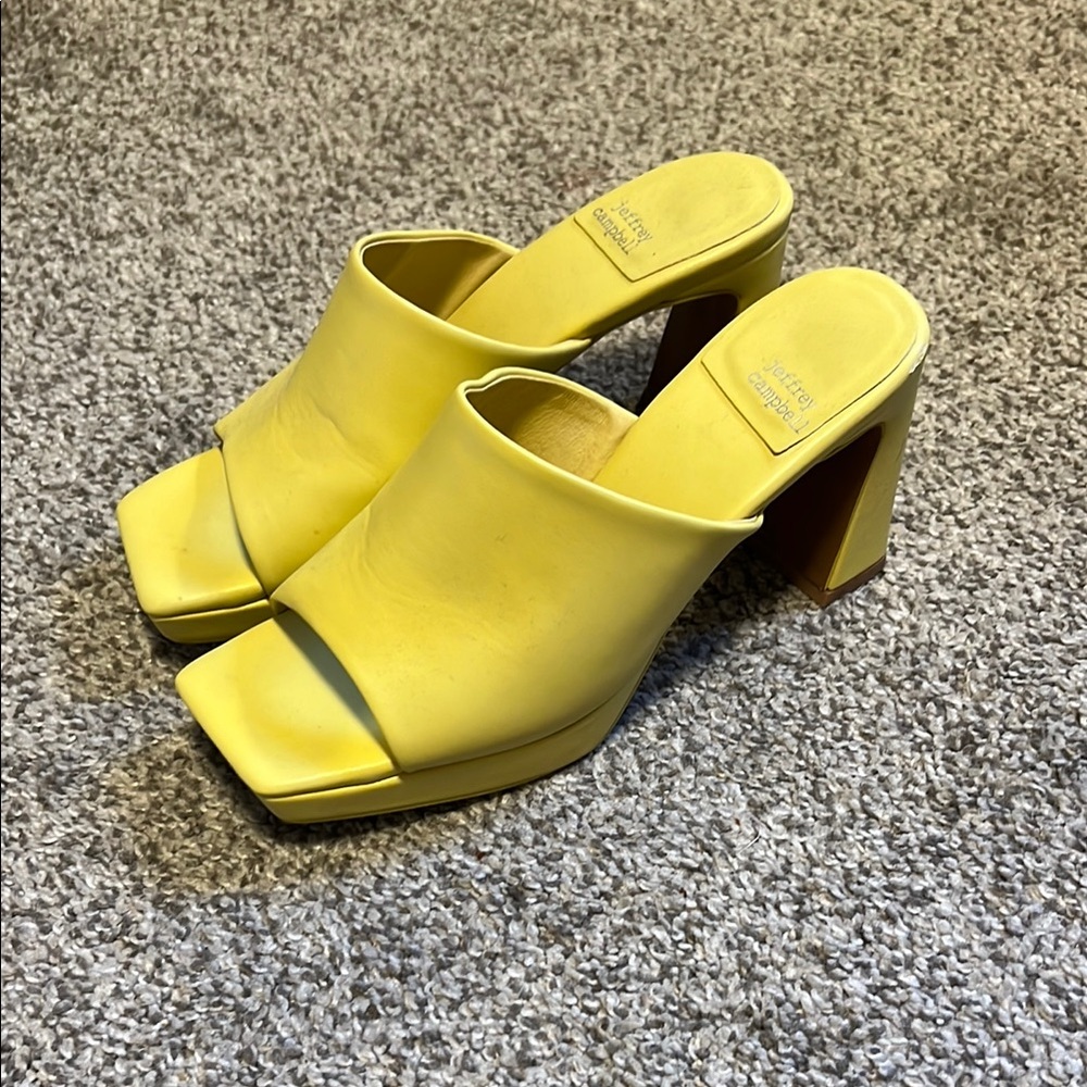 Butter Yellow Jeffrey Campbell Cavier heeled sandals